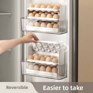 LANZYLO Three-Layer L-Shaped Non-Folding Plastic Standing Type <strong>Egg</strong> Holder for Fridge 30-<strong>Egg</strong> Food-Safe Storage <strong>Rack</strong> for Kitchen - Product Image 2