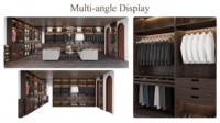 Meistverkauftes Maßgefertigtes Modernes Bekleidungsgeschäft-Design LED Massivholz-Kleiderausstellungsschrank Display-Möbel Großhandel