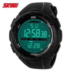 SKMEI 1025 באיכות גבוהה סיני גברים דיגיטלי שעון נחמד פלסטיק להקה עמיד למים רב פונקציה led ספורט reloj שעון
