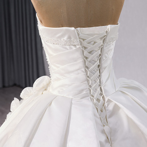 Para Jancember Modest Strapless Sweetheart vestido de novia para mujer Falda larga encaje apliques de cristal bordado - Product Image 6