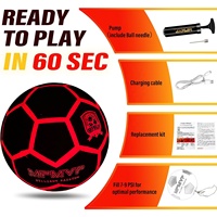 Ballon de football lueur rechargeable USB type-c Taille 5 lumière lumineuse lueur dans le ballon de football en caoutchouc LED sombre