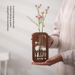 Terrario para Plantas con Soporte de Madera, Estaciones de Propagación de Escritorio para Plantas Hidropónicas, Decoración para Oficina, Hogar y Jardín - Product Image 1