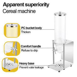 Breakfast Buffet Acrylic Cereal Dispenser Stainless Steel <strong>Stand</strong> for Hotels Commercial Single Clear Automatic Dry <strong>Food</strong> Dispenser - Product Image 5