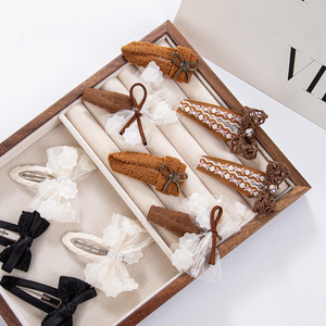 Paquete <span class=keywords><strong>de</strong></span> 2 Pinzas para el Cabello con Lazo para Bebés, Estilo Dulce y Versátil, Color Marrón, Pinzas y Broches para el Cabello para Niñas, Uso Diario - Product Image 3