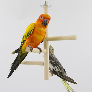 Stazione per Pappagalli in Legno Massello, Struttura con Più Posizioni, Posatoi in Legno per <span class=keywords><strong>Uccelli</strong></span>, Accessori per Gabbie, Giocattolo per Pappagalli - Product Image 2
