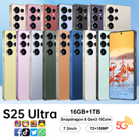 Nuevo Teléfono Inteligente para Juegos 2025 S25Ultra 5G, Diseño Transfronterizo, Cuatro Núcleos, Doble SIM, Pantalla HD, 108MP, Procesador MTK, Reconocimiento Facial