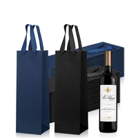Bolsa de Papel Kraft Transparente Personalizada con Ventana para Regalos de Navidad de Pequeñas Empresas, para Botellas de Vino, con Asa