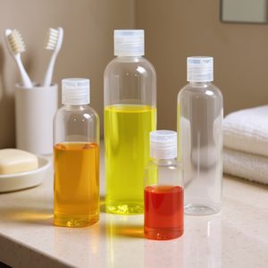 Botella de Plástico Cosmética PET Redonda de 30ml 50ml 100ml 120ml 200ml 250ml 300ml 500ml con Tapa Flip Top para Champú, Loción, Suero - Product Image 2