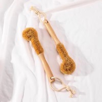 Brosses à récurer écologiques en fibre de coco et sisal avec logo personnalisé Brosses de nettoyage de cuisine en bois de hêtre à long manche Brosses en hêtre naturel