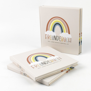 Libro de Amistad Infantil Personalizado A5 con Diseño de Arcoíris, Tapa Dura Laminada, Encuadernado Cosido, Diario de Recuerdos para Niños, Versículos Bíblicos - Product Image 1