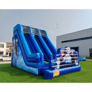 Vente flash - Château gonflable avec toboggan bleu, toboggan géant gonflable commercial pour parc d'attractions intérieur et extérieur - Product Image 5