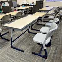 Ensemble de bureau et chaise d'école réglables pour deux personnes, table double pour étudiants à hauteur ajustable pour chambre à coucher