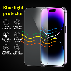 Protecteur d'écran anti-lumière bleue en verre trempé de taille personnalisée pour I Phone 14 <span class=keywords><strong>Pro</strong></span> <span class=keywords><strong>Max</strong></span> - Product Image 3