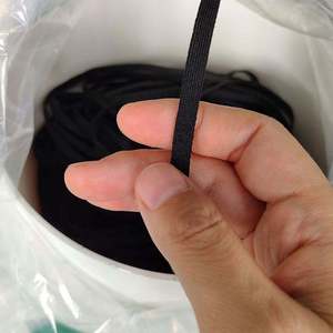 Bande élastique plate pour oreilles en spandex/nylon de qualité supérieure, noire, 3 mm/5 mm, 20 mm, 140 sous-vêtements - Product Image 3