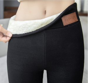 Pantaloni attillati Super spessi in Cashmere da donna inverno caldi <span class=keywords><strong>Leggings</strong></span> in pile foderati pantaloni elasticizzati termici a vita alta da donna - Product Image 4