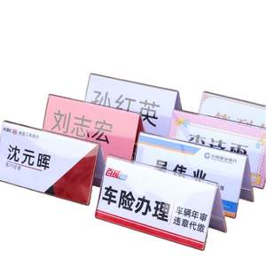 Porta Letreros Acrílico en Forma de V Personalizado y Porta Etiquetas de Escritorio para Regalos, Bebidas y Basura - Product Image 4