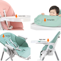 Chaise haute bébé réglable en hauteur, multifonctionnelle, portable, durable, pour la salle à manger, la cuisine, pliable, en plastique, pour l'alimentation des bébés
