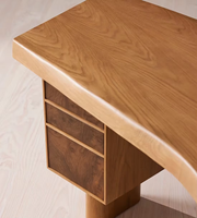 Bureau de direction moderne en bois de noyer avec tiroirs pour ordinateur, idéal pour l'écriture et l'étude