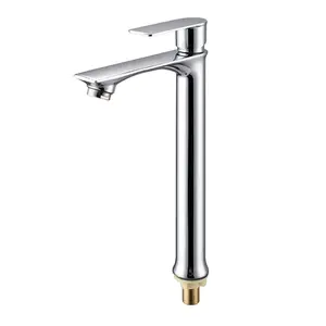 Factory Wholesale Chrome Bathroom Single Cold Wash Basin Faucet Household Quarter Side Opening Water Wash Basin Tap