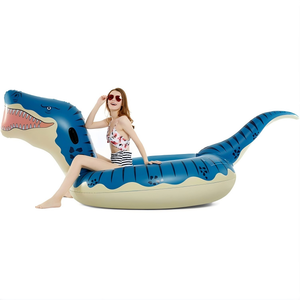 Flotador Inflable Gigante de Dinosaurio Azul de PVC, Juguete Acuático para Adultos - Product Image 2