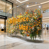 Offre Spéciale : Installation de Boules de Fleurs Orange Suspendues pour Décoration de Plafond d'Atrium de Centre Commercial ou d'Événement de Mariage