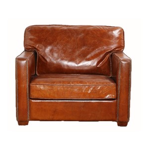 Muebles de sofá de cuero de superficie brillante <span class=keywords><strong>vintage</strong></span> con uso de remaches en hotel de sala de estar - Product Image 5
