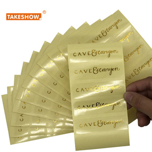 Clear Gold Foil Adhesive Packing Printed Logo Sticker Label Paper custom gold foil stickers