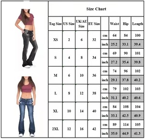 Jean Skinny Évasé Femme, Pantalon Tendance Bootcut Patte <span class=keywords><strong>d</strong></span>'Éléphant Extensible Taille Basse Couleur Unie - Product Image 2