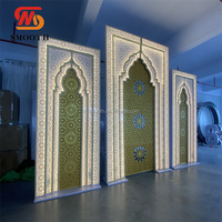 Toile de fond de mariage indienne lisse en acrylique doré, décoration de scène de mariage en PVC, arches en acrylique pour toile de fond