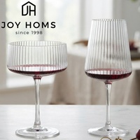 Verres à cocktail côtelés, design triple cannelure, logo personnalisé haut de gamme, verre à boire en cristal de luxe pour fêtes à domicile, gobelet de mariage, coupe à vin