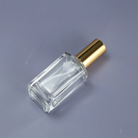Botol Parfum Kaca Kotak Kosong 30ml 50ml 100ml, Harga Murah, MOQ Rendah, Transparan, Pompa Semprot Crimp Neck, Matte Frost, Sablon