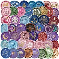 Paquete de 50 Pegatinas de Sello de Cera con Dibujos Animados, Impermeables, Transparentes, de PET, para Decorar Agendas, Cuadernos y Guitarras