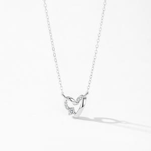 Minimalist S925 sterling silver round-cut zircon <b>heart</b> <b>pendant</b> necklace for women's everyday wear - Product Image 6