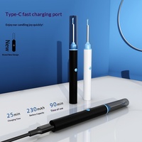 Otoscope visuel HD pour le nettoyage des oreilles avec caméra 1080P, sans fil et recharge USB-C, 6 lumières LED pour un outil de retrait de cérumen sûr, modèle V109