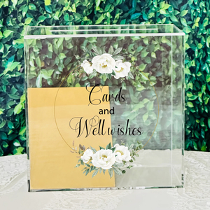 Scatola per biglietti di nozze personalizzata in acrilico trasparente, contenitore per auguri/denaro con coperchio a cerniera, decorazione per tavolo regalo ricevimento - Product Image 1