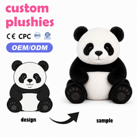 Boneka Panda Plush OEM Custom, Hewan Boneka Lembut, Boneka Beruang Lucu, Hadiah Anak, Pereda Stres, Bersertifikat CE CPC EN71 ASTM, Kapas PP