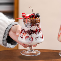 Op maat gemaakte groothandel glazen dessertbekers, ijs- en puddingbekers, party serveerbekers, food grade, 12oz 350ml 330ml blikjes