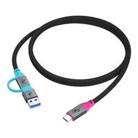 Câble de charge rapide tressé USB-C vers USB-C et USB vers USB-C ULT-unite Custom Forza Horizon 6, couleur assortie, 2 en 1