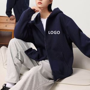 Sudadera con Capucha Personalizada con Logotipo, 500 g/m², Gruesa y Pesada, Chaqueta con Capucha, Abrigo Informal de Invierno con Cierre Completo y Forro de Sherpa - Product Image 2