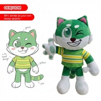 Fabricant de jouets en peluche personnalisés, usine de décoration de café à thème chat, avec figurines de chat rayées de dessin animé qui clignent du nez, jouets en peluche animaux en peluche personnalisés