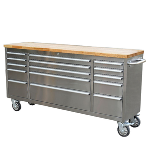 72-inch houten werkbank gereedschapskist met 15 laden, afsluitbaar & waterdicht, OEM-ondersteuning voor industriële werkplaatsopslag - Product Image 4