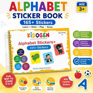 Libro de Pegatinas del Alfabeto KIDOPEN, Más de 165 Pegatinas, Edad 3+, Libro de Actividades Educativas para Niños, Hecho en India - Product Image 2