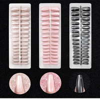Offre Spéciale : Boîte de 150 faux ongles en ABS, forme ballerine, effet œil de chat, French manucure, sans couture, 15 tailles, amovibles