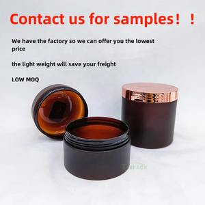 150ml đến 500ml Kem mỹ phẩm bơ hổ phách mờ rộng miệng lọ nhựa <span class=keywords><strong>container</strong></span> Pet PP có nắp đậy <span class=keywords><strong>Dia</strong></span> 89mm - Product Image 3