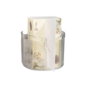 Wall Mounted <b>Storage</b> Bin Round Punch Free Tissue <b>Box</b> Organizer For Home Bathroom <b>Kitchen</b> Polished Finish - Product Image 5