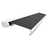 Auvent rétractable motorisé à cassette complète en aluminium de luxe, prix d'usine en gros, personnalisé, télécommande, pliable pour l'extérieur