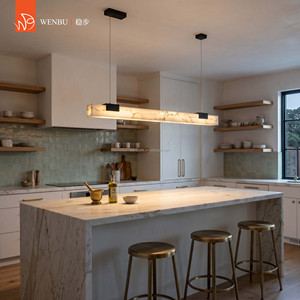 Linear Spanish alabaster Pendant <b>Lamp</b> for <b>kitchen</b> island hotel dining room villa bar - Product Image 2