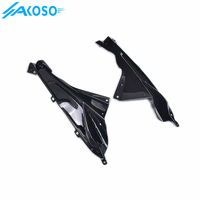 AKOSO, tejido de sarga, fibra de carbono Real brillante, cubierta de carenado lateral superior para motocicleta, carenado de Panel Sde para BMW S1000RR HP4 2009-2014