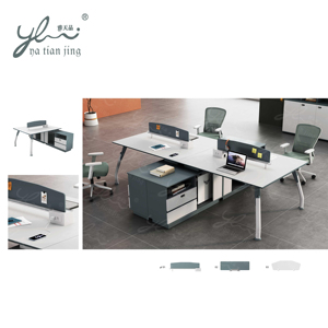 화이트 모듈러 오피스 데스크 6/8/10 인용 오픈 워크 스테이션 상업 및 학교 가구 - Product Image 2