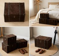 Dekorative Holzbox mit Wildlederoberfläche für Kleidung, Kleinigkeiten, Präsentation und Geschenkverpackung